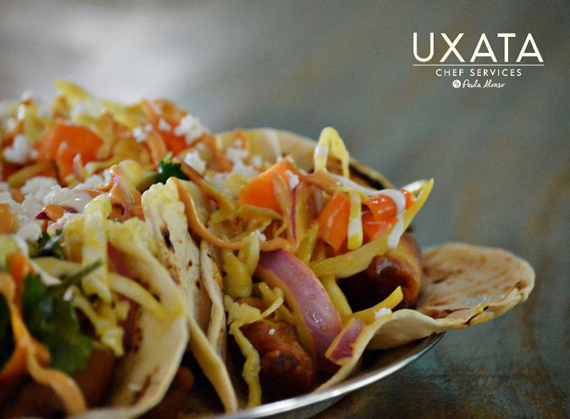 Close-up of tacos for lunch, in Punta Maroma, by UXATA Private Chef Services.