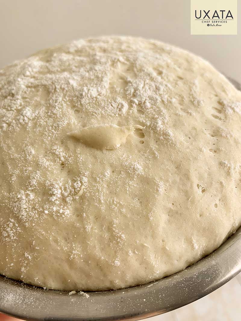 Homemade Pita Bread dough in the foreground