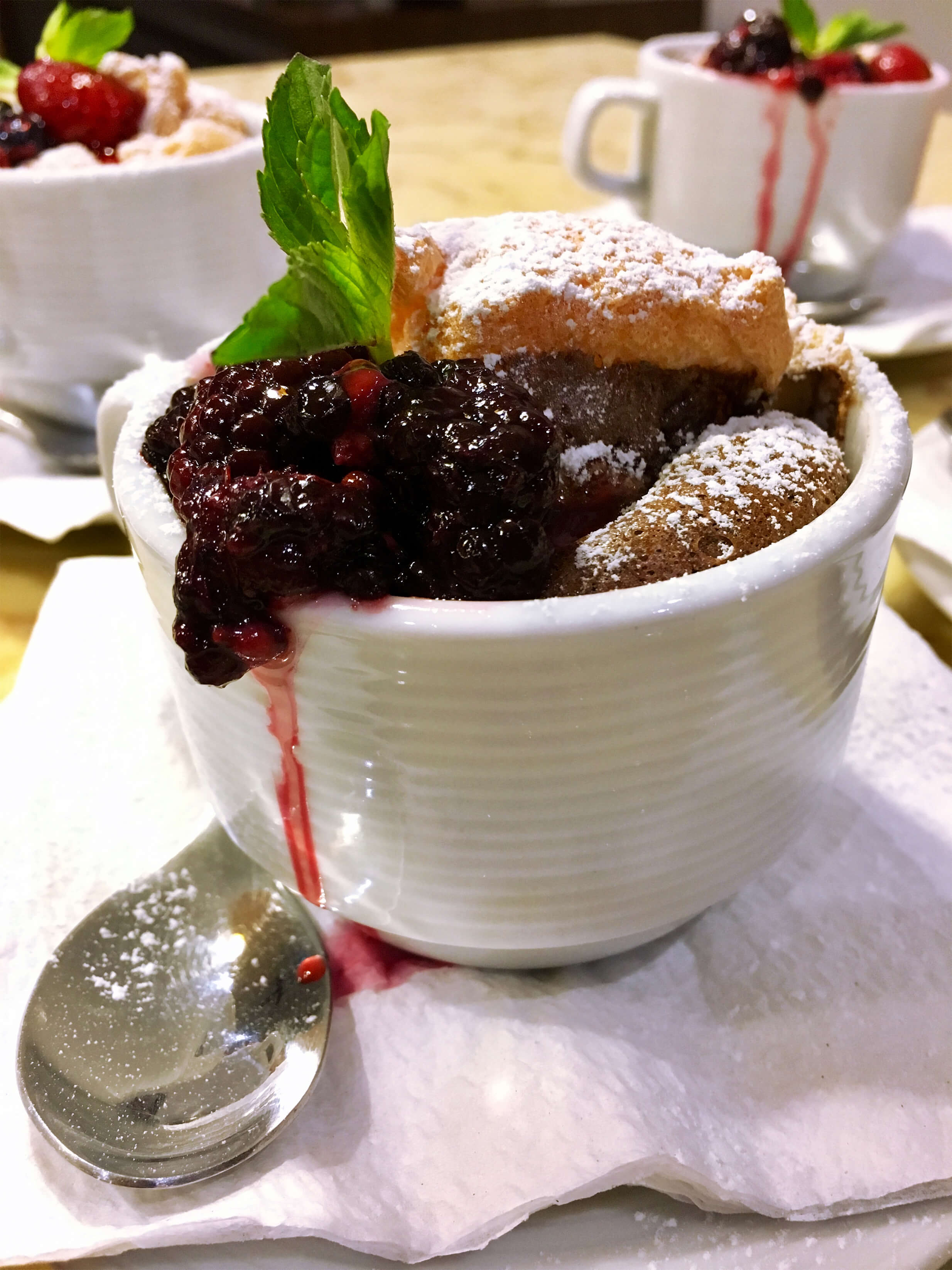 Cake in a cup with berries, by UXATA Chef Services for Bachelorette party in Tulum